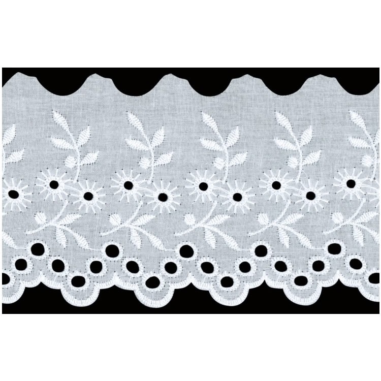 Dentelle broderie anglaise coton   70mm