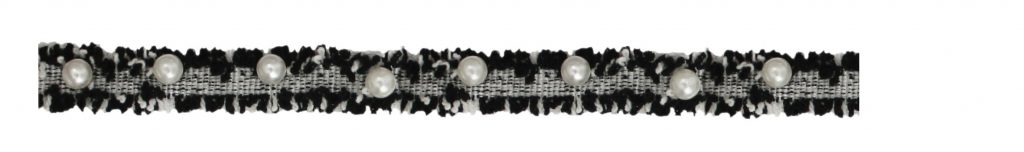 Galon bordé chenille avec perles 10mm