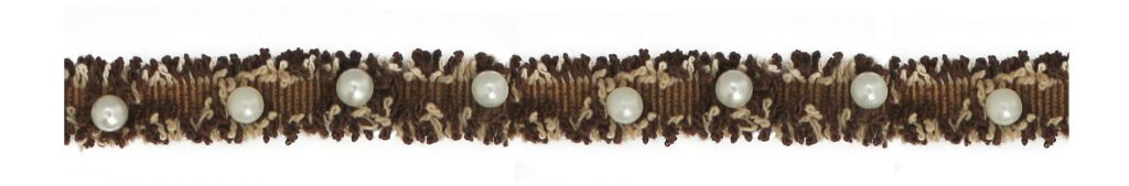 Galon bordé chenille avec perles 10mm