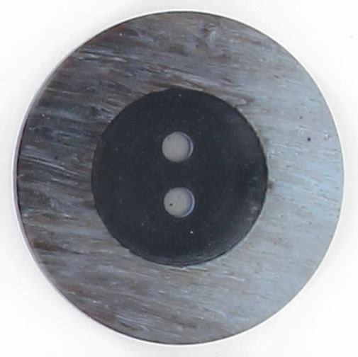 Bouton 2 trous centre noir bord plat 18mm à 27mm