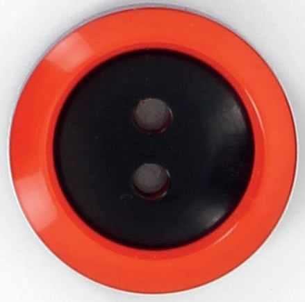 Boutons 2 trous cuvette centre noir bord rond 15mm à 25mm