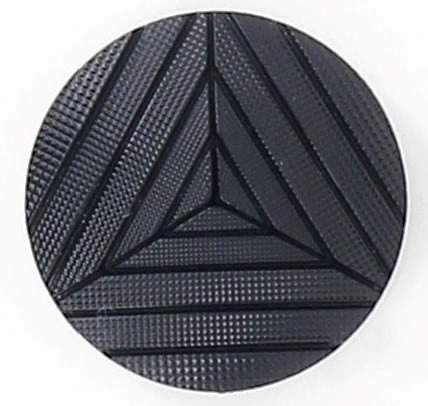 Bouton à pied noir strie en triangle  15mm à 27mm