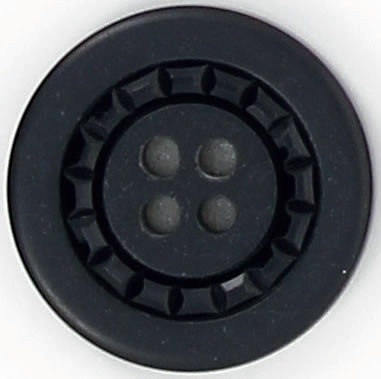 Bouton 4 trous noir mat cerle cisele brillant 18mm à 27mm