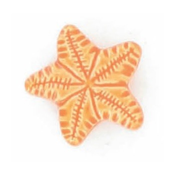 Boutons enfant etoile de mer orange 15mm