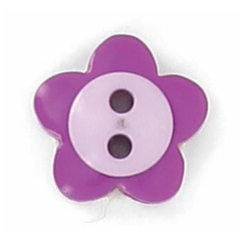 Boutons enfant fleur violet et parme.  15mm