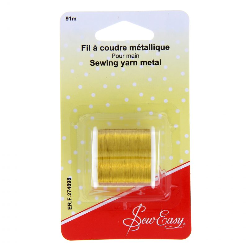 Fil a coudre a main metallique 91m
