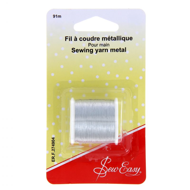 Fil a coudre a main metallique 91m