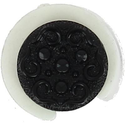 Boutons à pied mini imitation jais en tube  8mm à 11mm