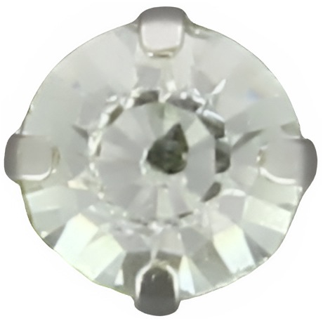 Boutons strass griffés argent en tube  10mm