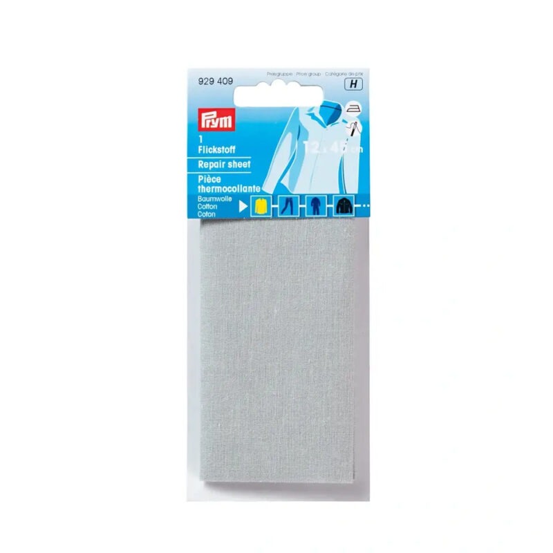 Piece  thermocollante coton  gris clair 12*45 cm