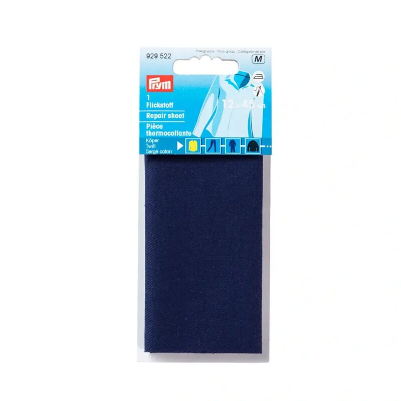 Piece  thermocollante serge coton  bleu 12*45 cm